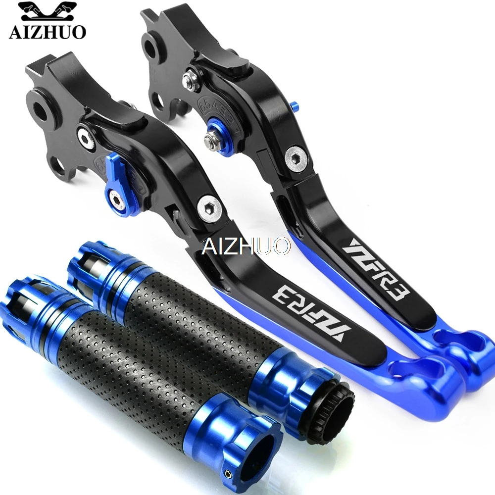 

For YAMAHA YZFR3 YZF R3 2015 2016 2017 2018 2019 2020 Motorcycle Brake Clutch Lever Extendable Adjustable Hand Grip Handlebar