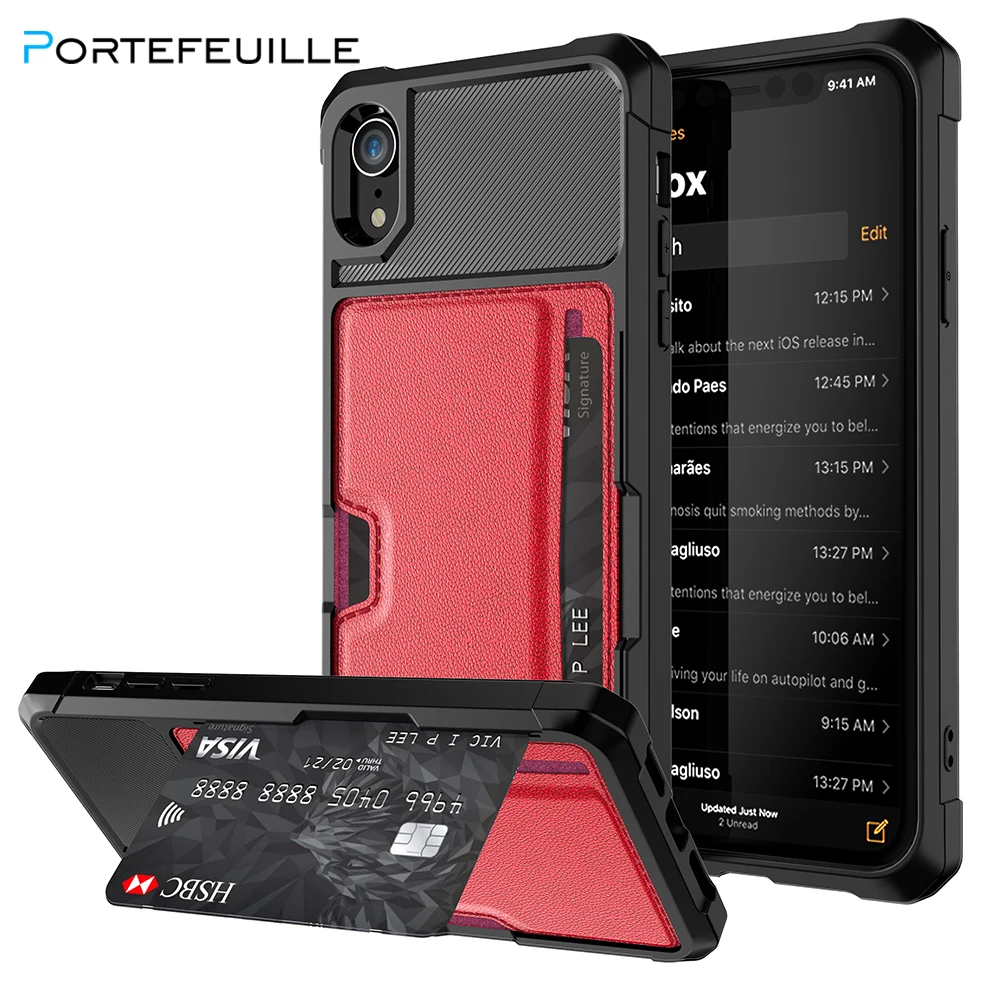 case for iphone 8 7 6 6s plus X 10 Cover Soft TPU Back Case with Car Magnet and Credit Card Slots iPhone XS MAX XR conque |