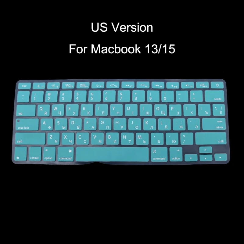 US Version Russian Keyboard Silicone Skin Cover For Apple Macbook Air Pro 13inch 15 inch anti-dust, waterproof, oil-proof