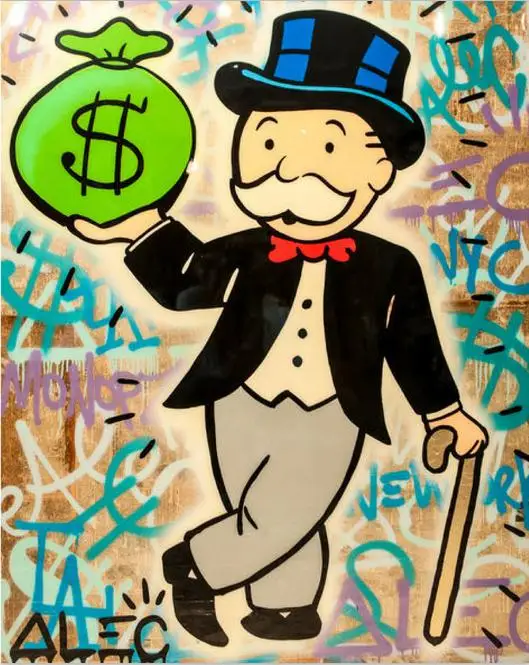 Alec Monopoly лучшие обои настенные художественные картины на холсте плакаты принты Современная Картина Настенная картина для гостиной домашний декор искусство - Цвет: AM025