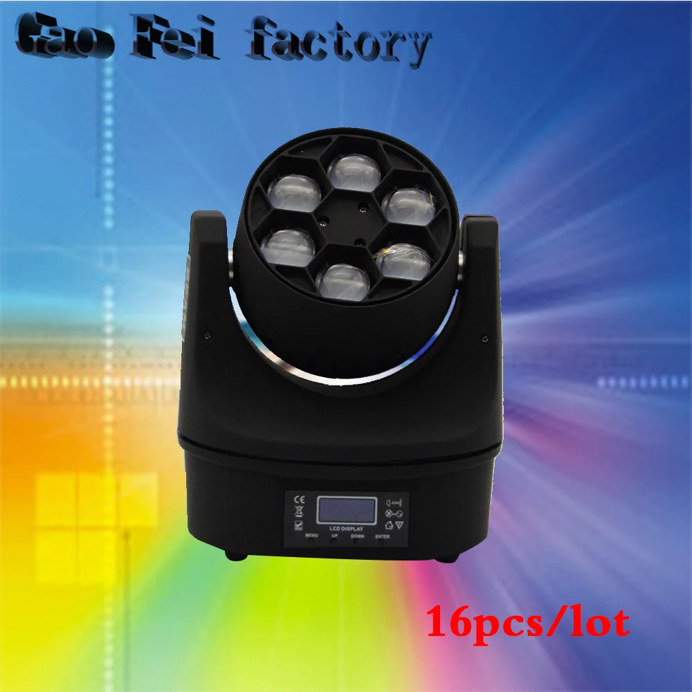 

6X15W Beam Light 0-100% Linear Dimmer DMX512 LED Mini Bee Eye dj disco light (16pcs/lot)