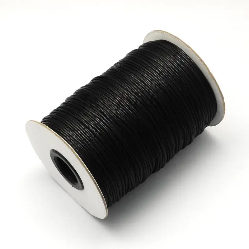 

Korean Wax Polyester Cords, Black, 3mm; about 40m/roll
