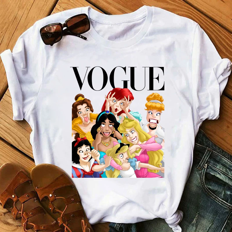 

T Shirt GIRL Vogue Funny Princess WOMEN Harajuku TShirts Camiseta Mujer 2019 Summer Femme Korean Tops TEE Kawaii Streetwear