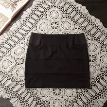 Большие размеры Новые летние женские Модные талии сплошной черный Цвет Горячие Офисная Женская юбка пикантные мини-юбка N21