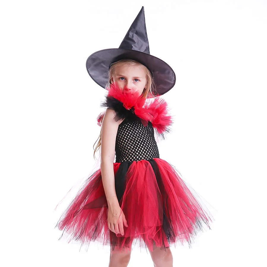 Halloween Christmas TUTU Dress Girls Clothing TUTU Princess Photo Prop with Witch Hat Kids (8)