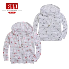 Детская толстовка Цельный Длинные рукава из хлопка с принтом пальто с защитой от солнца скамья ткань Рашгард с защитой от УФ-лучей UPF50+ маленькие Большие размеры