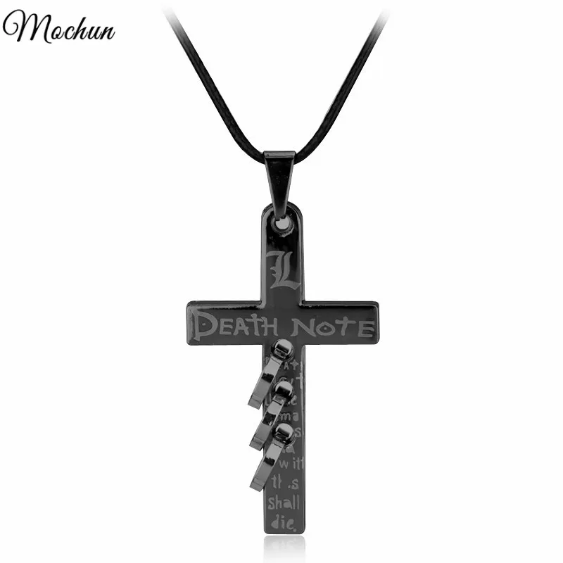 

MQCHUN Anime Death Note Black Metal Necklace Cross Logo Pendant Cosplay Accessories Jewelry Can Drop-Shipping Direct Manufacture
