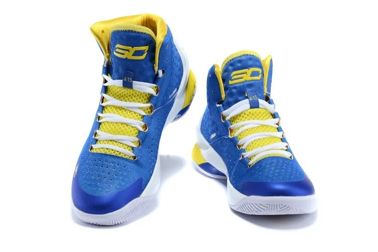 steph curry shoes blue and yellow