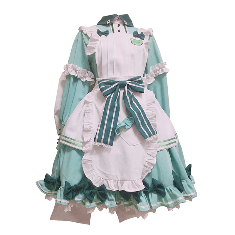 

Anime Asui Tsuyu Cosplay costume dress with hair accessory 11