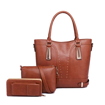

Female Bag 2019 New 3 Pcs/set Mother Bag Women Hanbag Fashion Female Hand bags Shoulder Bag and Purses