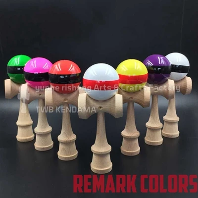 Горячая Детская игрушка шар Kendama деревянный Рождественский подарок игрушки для детей Детская игрушка фабрика PRO Высокое качество - Цвет: glossy stripe color