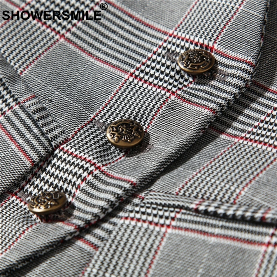 RAINIE SEAN Plaid Vest Women Checkered Short Slim Fit Sleeveless Blazer Female Casual Spring Single Breasted Sleeveless Jackets