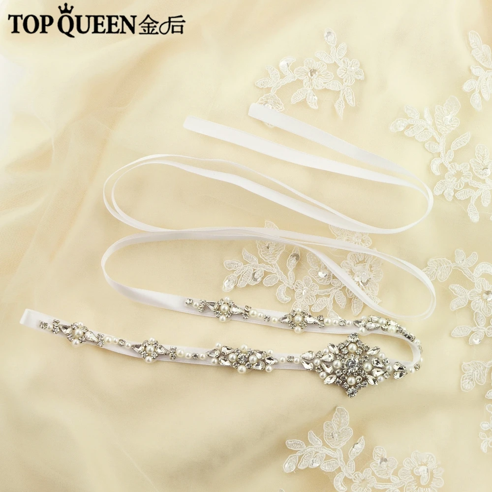 TOPQUEEN S357 свадебные пояса, accessoire Mariage, ремешок для свадебного платья, невеста пояс свадебные пояса Belts1CM ленты Быстрая доставка