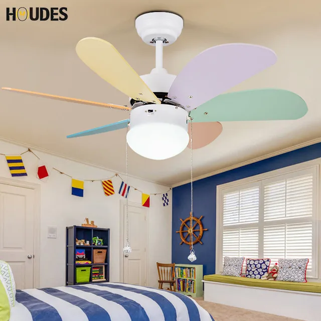European Led Ceiling Fan Color Children Light Cooling European Led Ceiling Fan Color Children Light Cooling Room Bedroom Baby Lighting Lamps