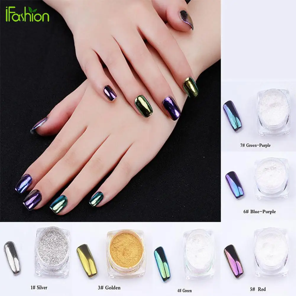 Nails Dip Powder 6 Colors Mirror Gold Silver Pigment Nails Dip Powder 6 Colors Mirror Gold Silver Pigment Glitter Nail Art Chrome Effect Magic For Polish In From Beauty