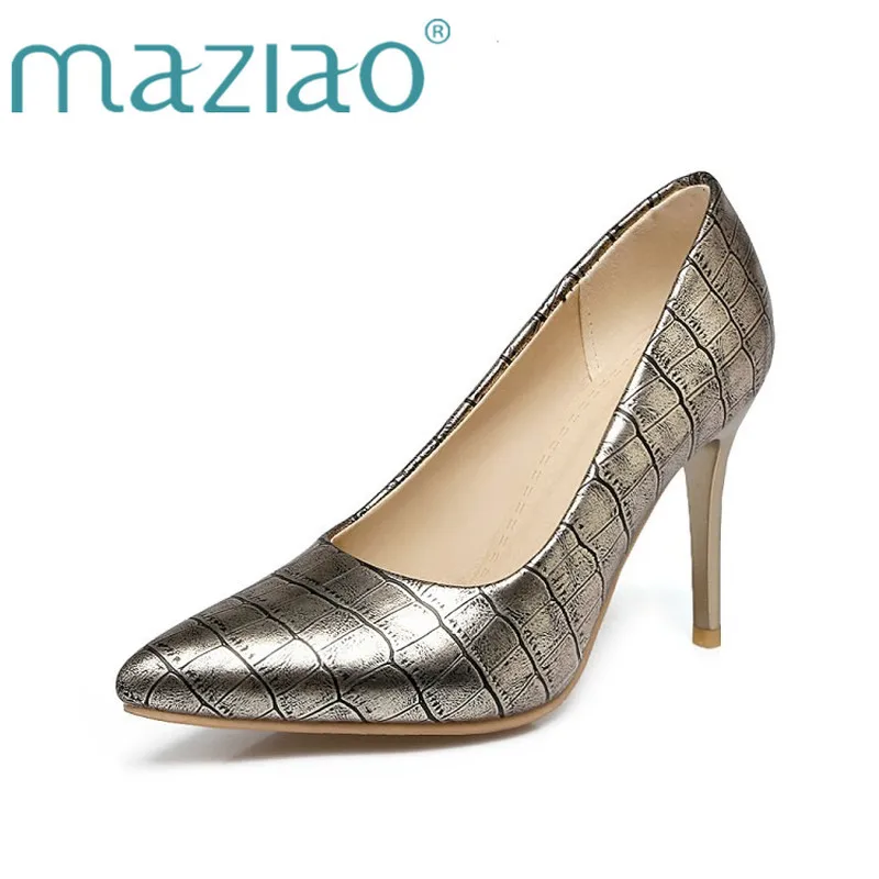 

MAZIAO Plus Size 30-48 Elegant Office Lady Women's Pointed Toe Pumps Basic Sexy Party Women's Shoes Mature Thin High Heels Shoes