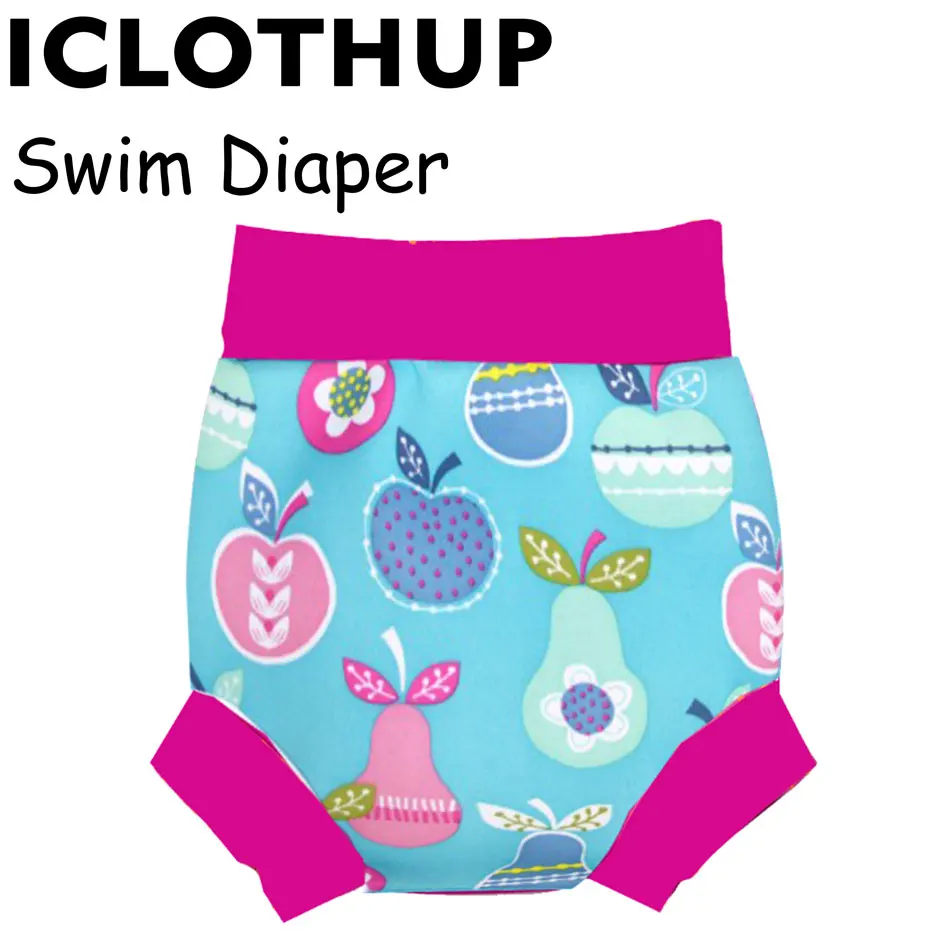 ICLOTHUP/детские подгузники для плавания с высокой талией, многоразовые моющиеся водонепроницаемые подгузники для плавания, быстросохнущие штаны для бассейна - Цвет: S4