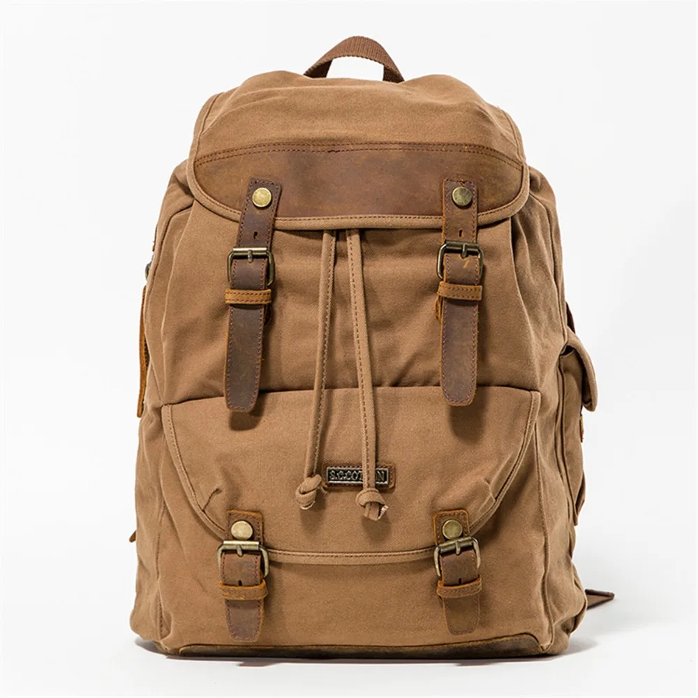 men's backpack vintage canvas backpack school bag men's travel bags