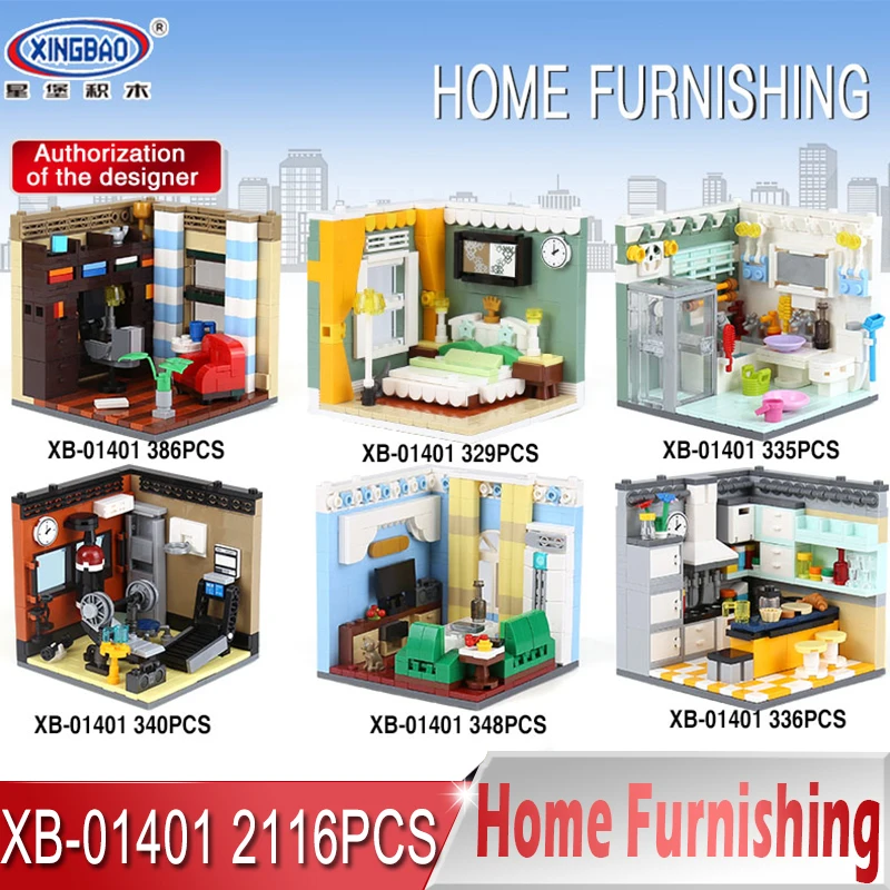 

XINGBAO 01401 Genuine The Living House Set Self-Locking Building Series Building Blocks Bricks Educational Toys Christmas Gifts