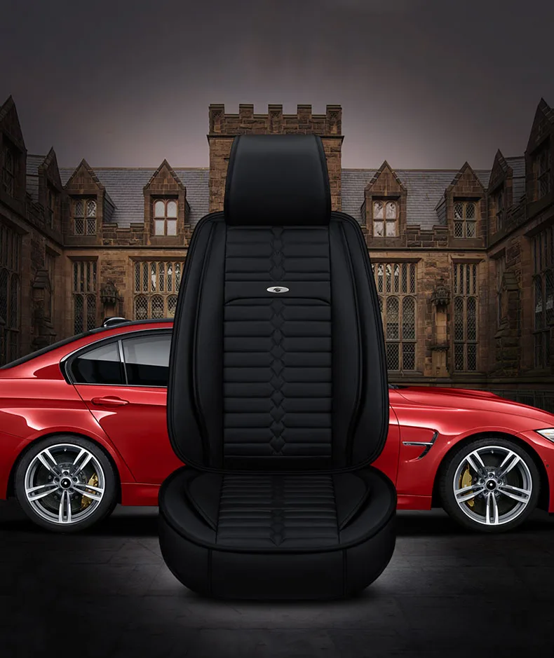 Сиденья для H4 H7 led для Авто seat leon Toyota Kia rio Гольф 6 hyundai creta solaris кожи на молнии Wrong extraction automovil для укладки волос - Название цвета: BLACK