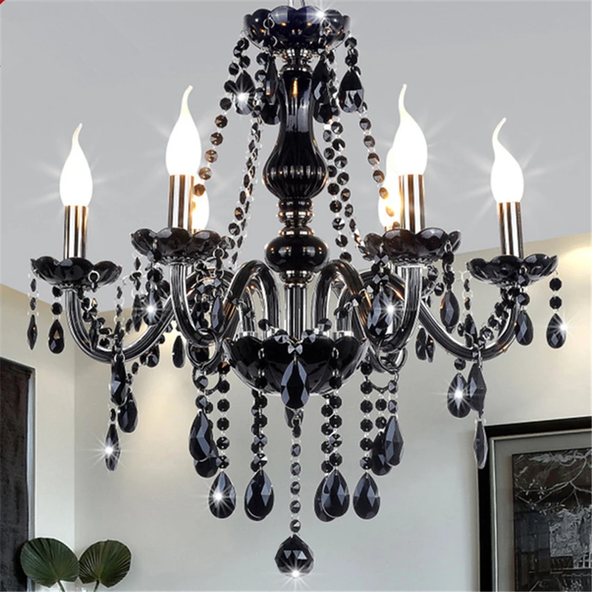  Modern Black Crystal Pendant Lights LED Kitchen Dining&Bar for Living Room Bedroom Indoor Pendant L - 32898652501