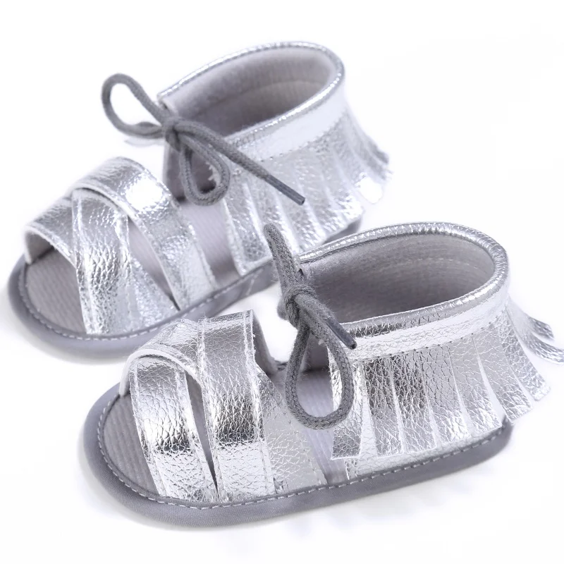 Летняя детская обувь с кисточками мягкая Нескользящая детская обувь для младенца-девочки Мокасины сандалии для маленьких девочек от 0 до 18 месяцев в США