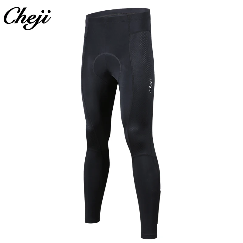 CHEJI Cycling Long Pants Gel Padded Men Black Breathable MTB Road Bike Lycra Bicycle Tights Cycling Trousers Clothing - Цвет: cj-1170yimier