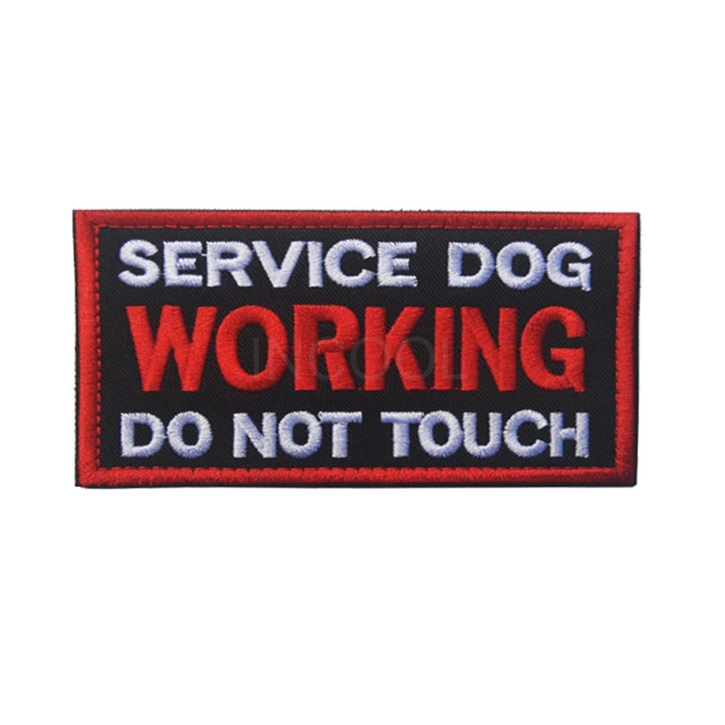 Embroidered Patch SERVICE DOG WORKING Morale Patch Tactical Applique Emblem Badges Embroidery