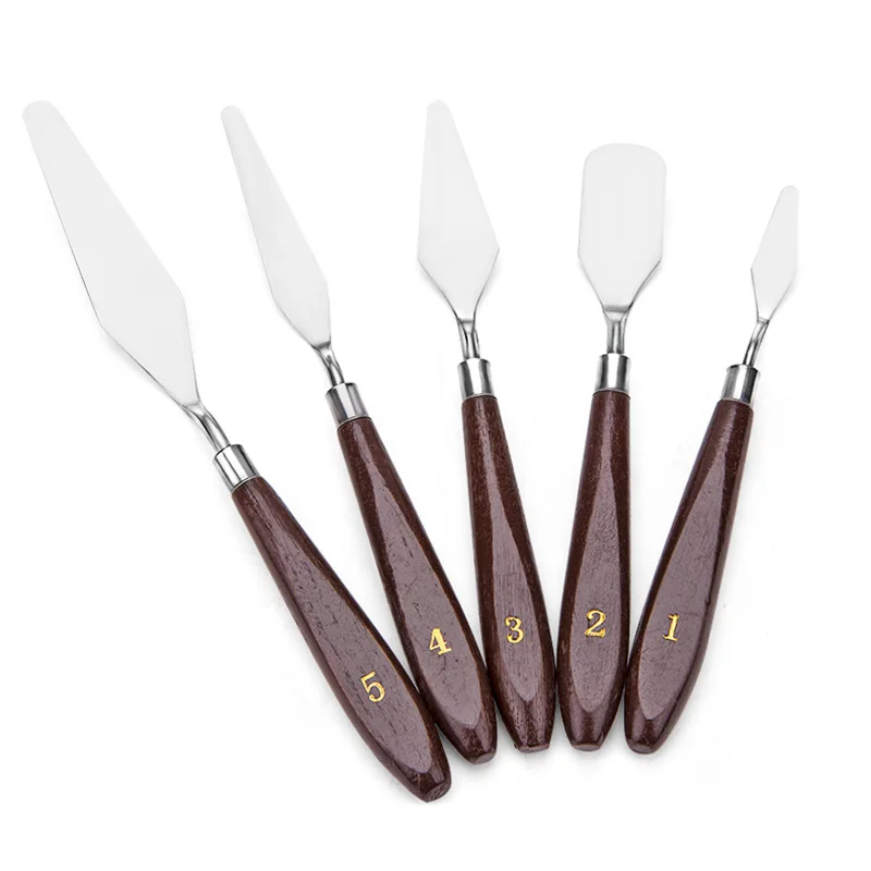 3D طباعة إزالة أدوات مع الطبيعي قوي خشبية مقبض ، أداة كيت ل 3D طابعة ملعقة لوحة سكين ، 6 حزمة