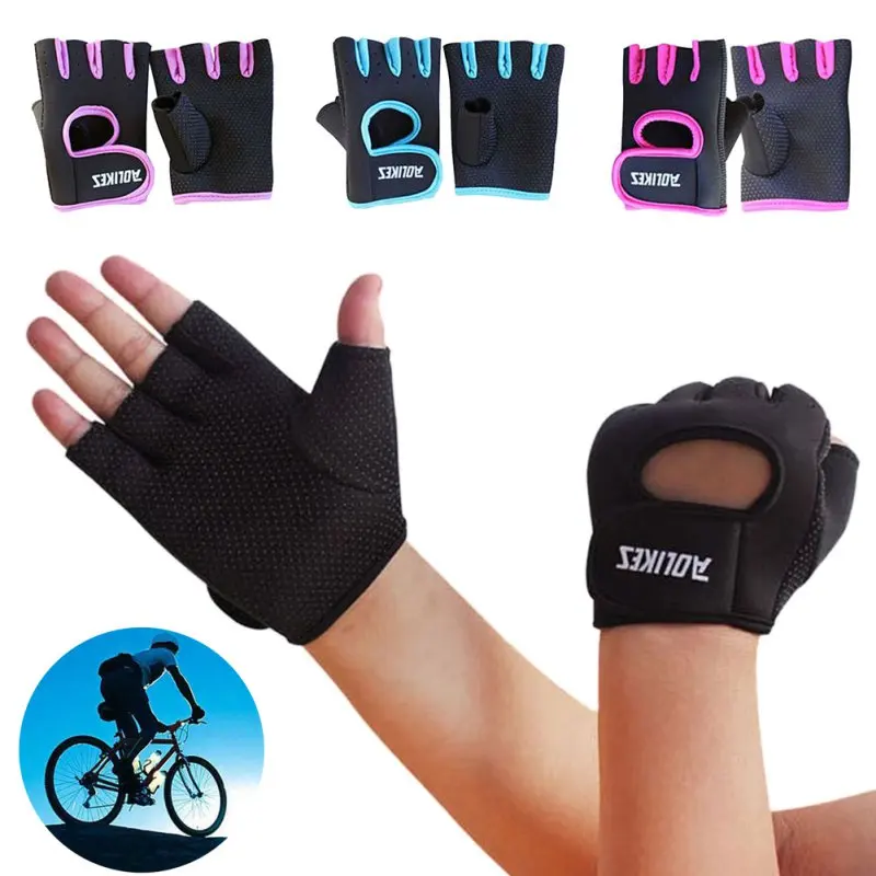 1 пара Для мужчин Для женщин Спорт Велоспорт Фитнес Перчатки GYM тренировка, Упражнение половины пальцев перчатки поднятие тяжестей Кроссфит