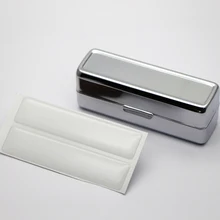 Чехол для губной помады с зеркалом, металлический органайзер для губной помады, индивидуальное хранение губной помады+ наклейки из эпоксидной смолы