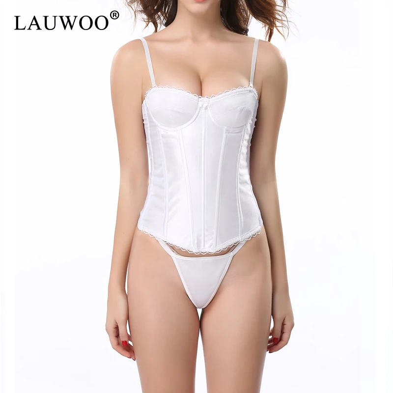 Buy LAUWOO High quality slimming waist Spaghetti Straps bridal corsets white
