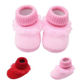 

Winter Baby Shoes Sofe Anti-slip Flower Newborn Boys Girls Shoes First Walkers Baby Moccasins