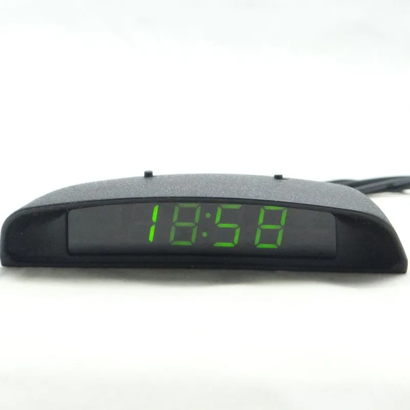  12V Car Accessories Digital Led Electronic Clock Car Ornament 4 In 1 Car Clock Date Thermometer Vol