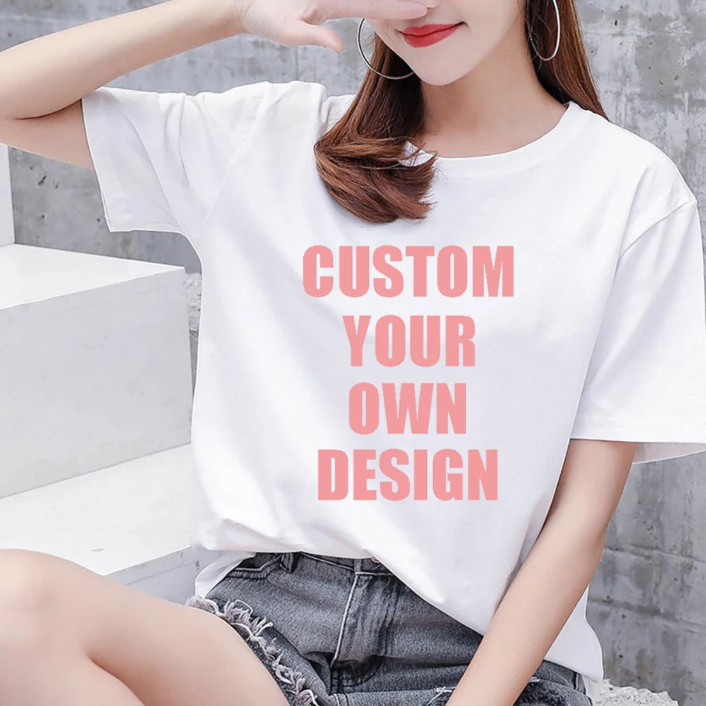 Vogue 2019 пользовательские футболки с 3D принтом Femme 100% чистый хлопок Лето короткий