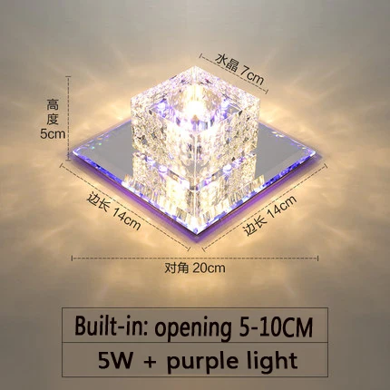 Каит современный светодиодный Кристалл Потолочный круговой светильник мини свет для Гостиная Кухня - Цвет корпуса: W14CM inside