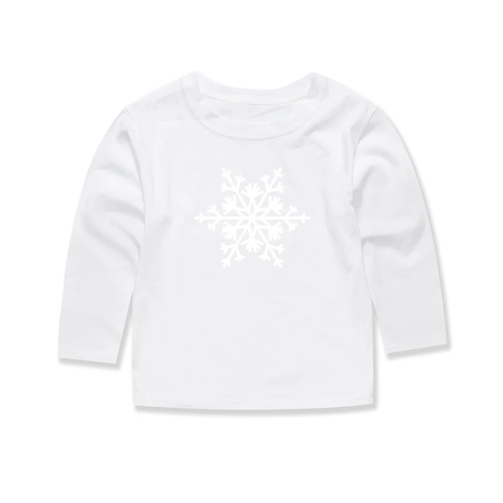 Little Bitty/ футболки для мальчиков, футболки для маленьких мальчиков со снежинками, детская одежда для девочек, футболки с длинными рукавами с изображением снежинок, топы для детей - Цвет: L-TTH11