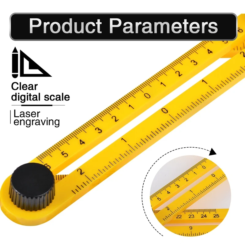 Многоугольная измерительная линейка складной конечный шаблон инструмент транспортир измерительный инструмент для деревообработки стеклокерамической плитки пила отверстие
