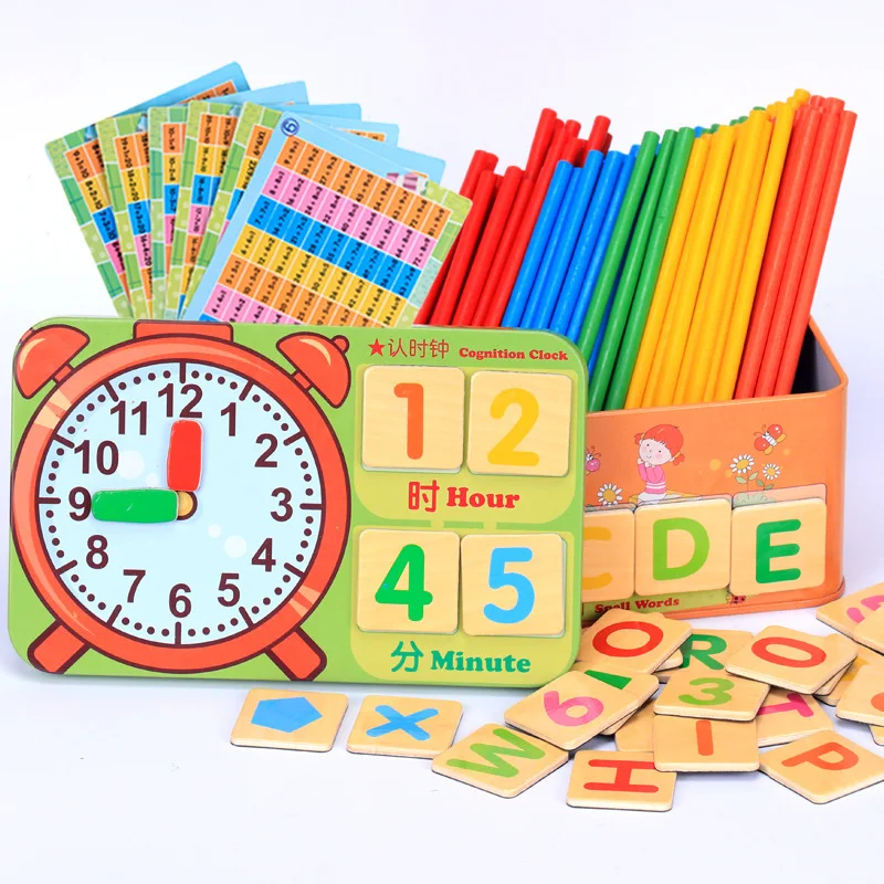 

100pcs Colorful Bamboo Counting Sticks Mathematics Montessori Teaching Aids Counting Rod Kids Preschool Math Learning Toy GYH