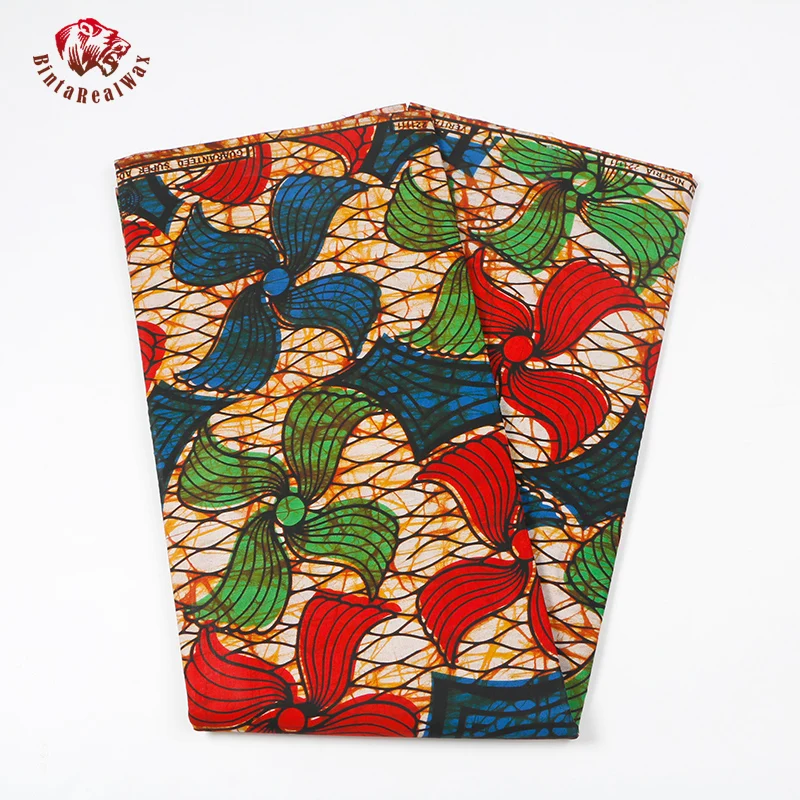 

2019 Latest 6 Yards 100% Cotton African Real Fabric Wax African bintarealwaxReal Dutch new Wax bintarealwaxPrint Fabric PL312