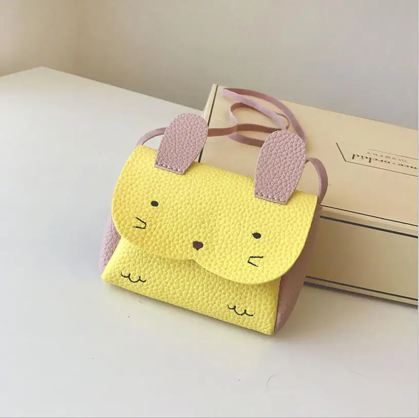 الأطفال الفتيات لطيف الكرتون الحيوان يد حقيبة كتف البسيطة Crossbody حقيبة Kawaii أرنب محفظة للعملة