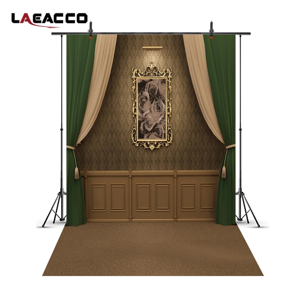 Kopen Laeacco Vintage Frame Damast Gordijn Muur Floor Scene Fotografie Achtergronden Vinyl Naadloze Achtergronden Props Voor Fotostudio
