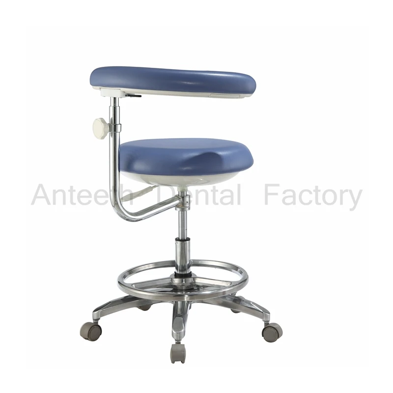 Высокое качество, удобный стоматологический помощник, стул для медсестры, регулируемый по высоте подлокотник, регулируемый на 360 градусов, из искусственной кожи