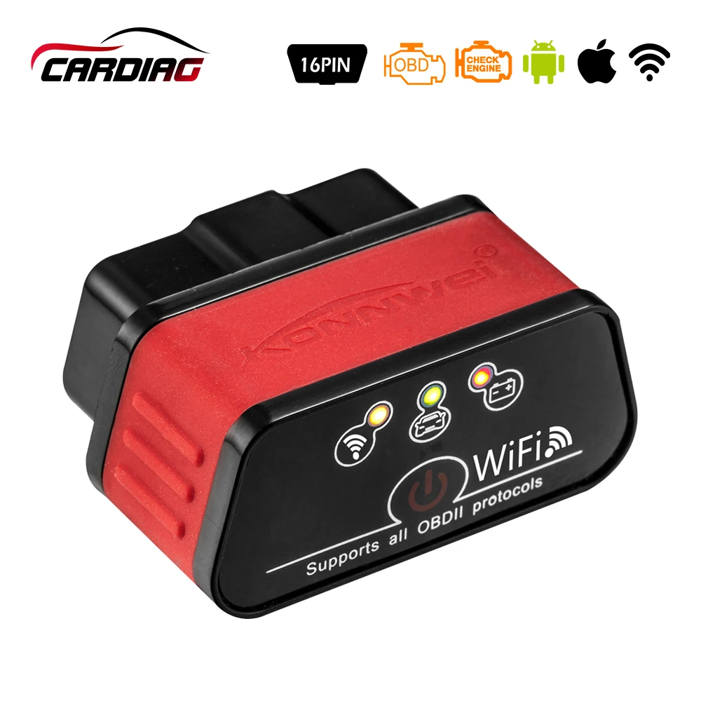 Konnwei KW903 EML327 Wifi V1.5 Авто OBD2 диагностический инструмент ODB 2 Автосканер ELM 327 Wi-Fi OBD2 код ридер для Android/IOS Wi-Fi