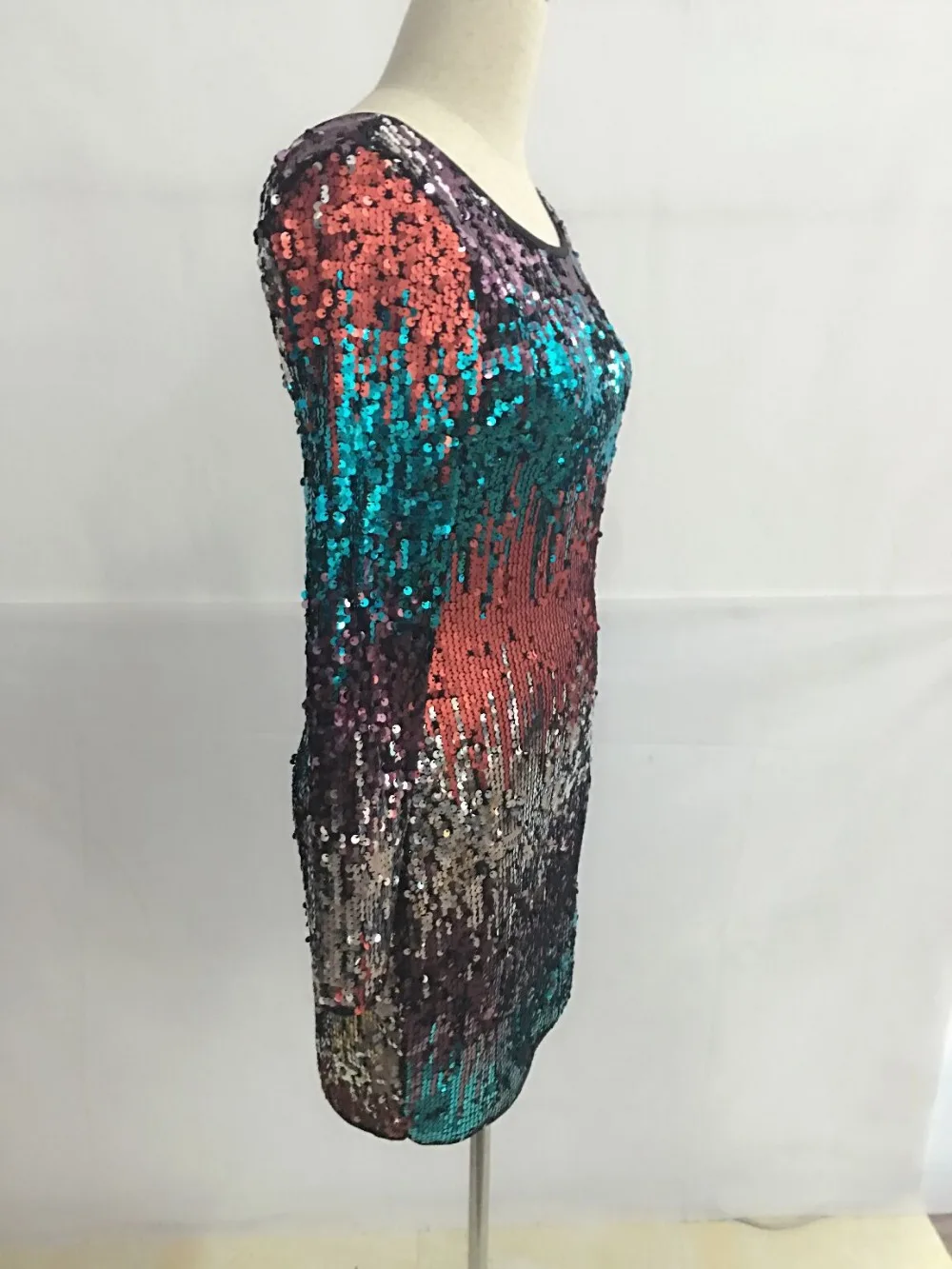 JRRY/женские платья с длинным рукавом и блестками на молнии|dress vestidos|women sequin dresssequin