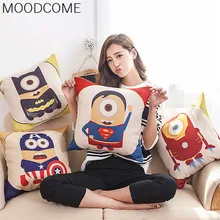Cushion cover Pillow cover is a small yellow people cartoon superhero pillow  (car air conditioning set 45cm*45cm