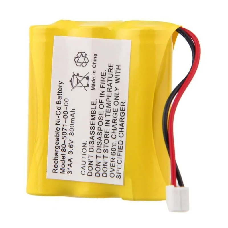 2 шт. беспроводной телефон Батарея замена никель-кадмиевый аккумулятор AA 800 mAh 3,6 V для Vtech 80-5071-00-00 JST-H в желтом цвете; ;