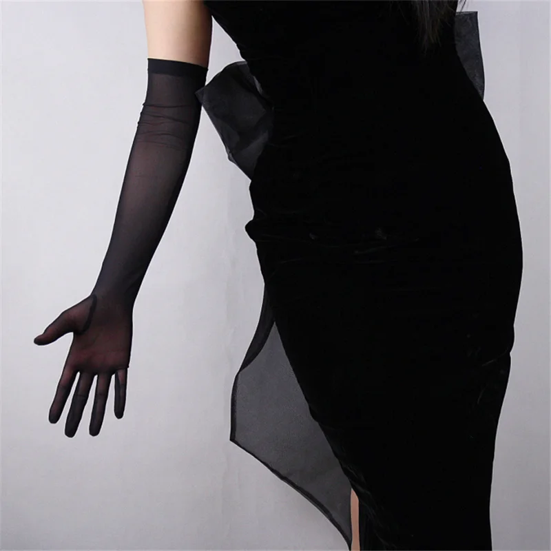 Лидер продаж женские эластичные женское белье из сетчатой ткани перчатки Seasons ультра-тонкий черный длинный абзац Ретро Сенсорный экран TB11