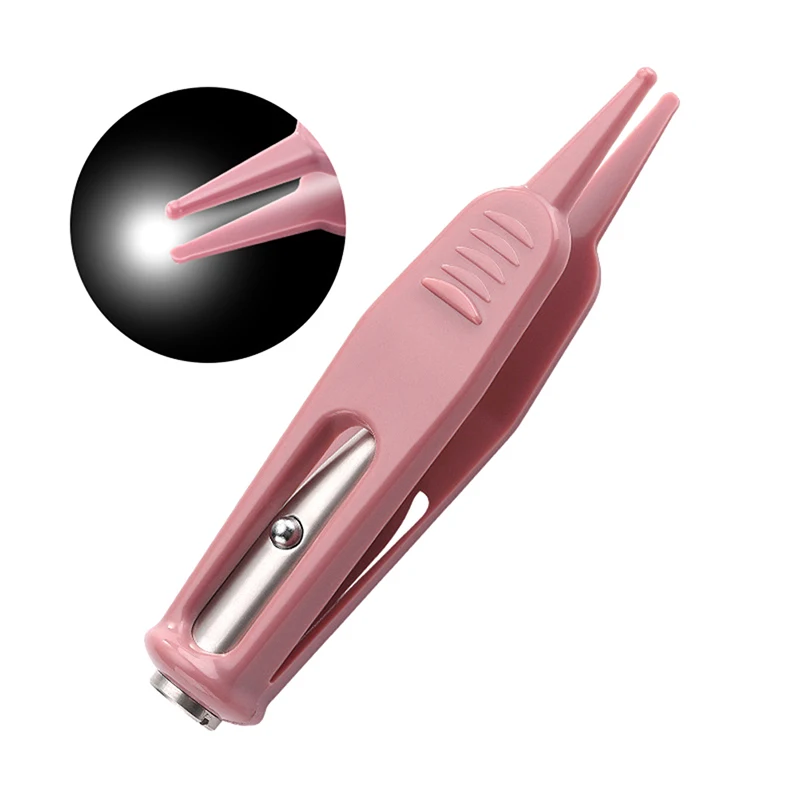 

1PC Safe Care LED Nose Clean Clip Anti-slip Ear Navel Plastic Tweezers Forceps Clamp Tool