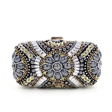 2016 Limited New Women Bag Handbag Handmade Floral Diamonds Beaded Evening Bags Day Clutches Lady Wedding Party Purses Handbags